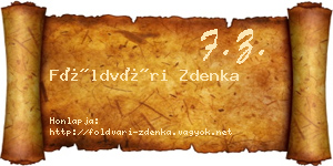 Földvári Zdenka névjegykártya